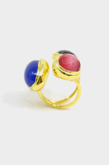 Three Stone Ring | Pink/Blue