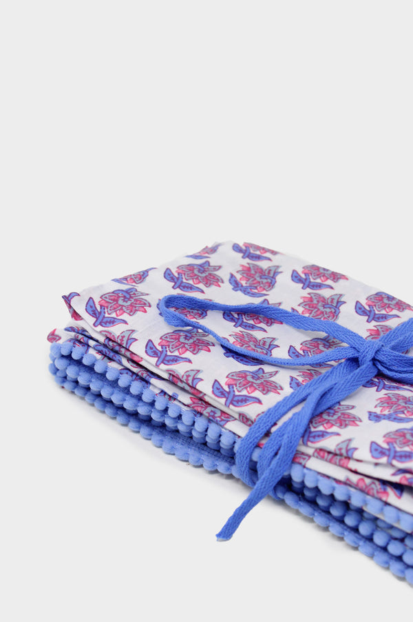 Napkin-Pack-Of-4-Dandelion-White-Blue