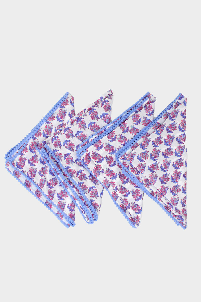 Napkin-Pack-Of-4-Dandelion-White-Blue