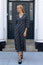 Elizabeth Check V Neck Dress | Blue/Grey