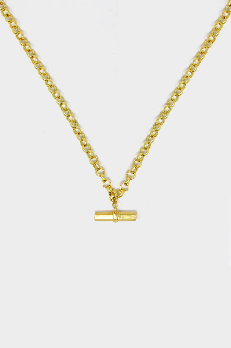 Chunky t bar necklace gold deals