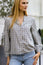 Notch Neck Check Blouse | Grey/White