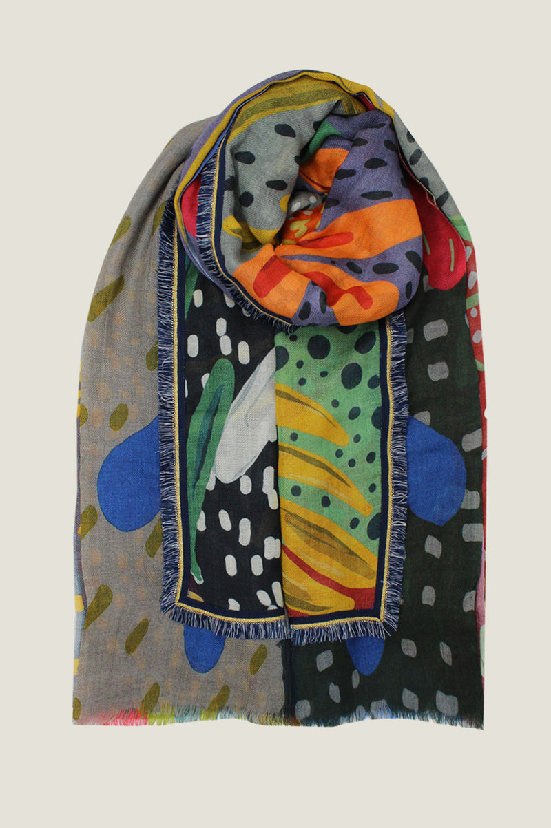 OMBRE Floral Abstract Scarf | Multicoloured