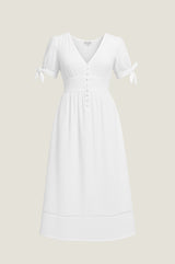 Olga Cheesecloth Dress | White