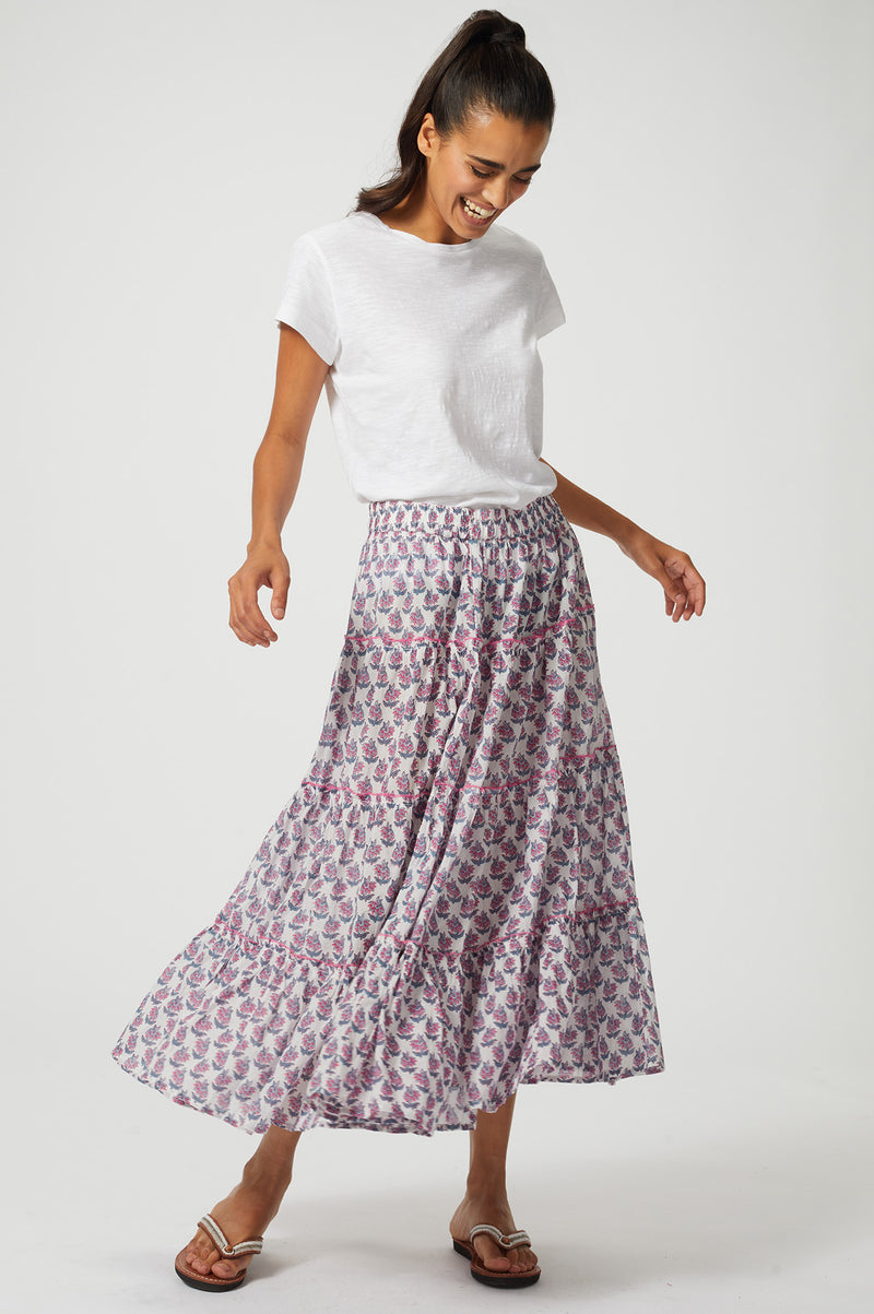 One Size Skirt Lily Flower Grey Aspiga