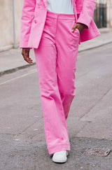 Charlie Stretch Corduroy Trousers | Pink