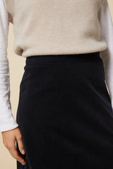 Lori Stretch Corduroy Skirt | Black