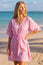 Manilla Organic Cotton Kaftan | White/Pink