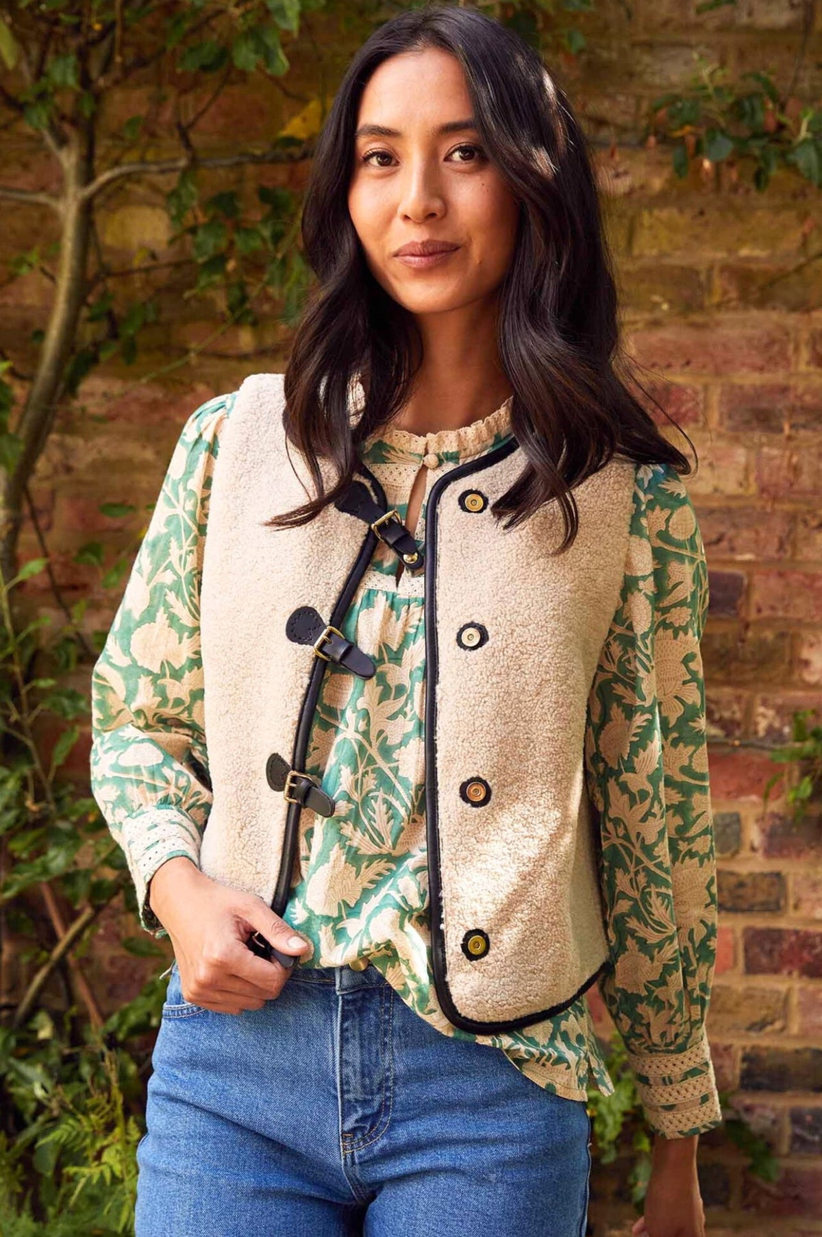 Aspiga Ladies Sustainable Buckle Gilet Recycled Polyester Cream