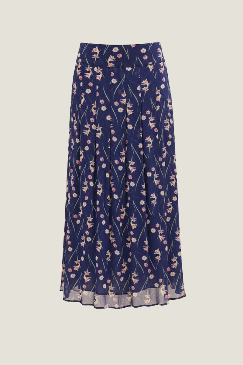 Aspiga Sustainable Womens RHS Mira Chiffon Navy Skirt Summer Holiday