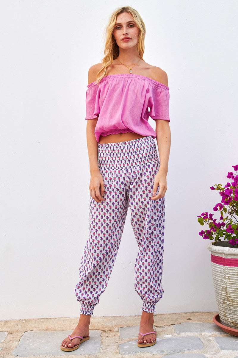Harem Trousers | Belleflower Pink/Purple