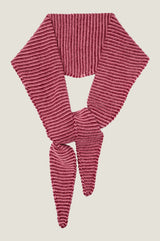 Fine Stripe Cashmere Diamond Skinny Scarf | Plum/Pink