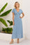 Sophie Viscose Crinkle Dress |  Blue/White