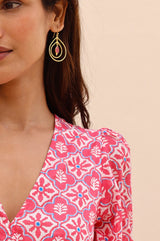 Saskia Earrings | Gold/Pink - Aspiga