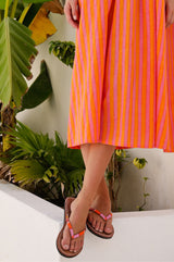 Naisha Soft Padded Sole Leather Sandals | Pink/Orange