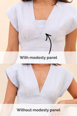 V-Neck Linen Dress | Light Blue