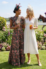 Rose Frill Maxi Dress | Khaki/Orange