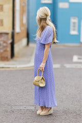 Anais Crinkle Chiffon Dress | Bloom Blue/Cobalt