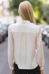 Frill Detail Satin Blouse | Champagne