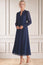 Plain V Neck Chiffon Dress | Navy