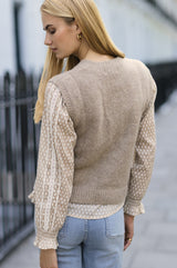 Alpaca Blend Knitted Tank | Taupe