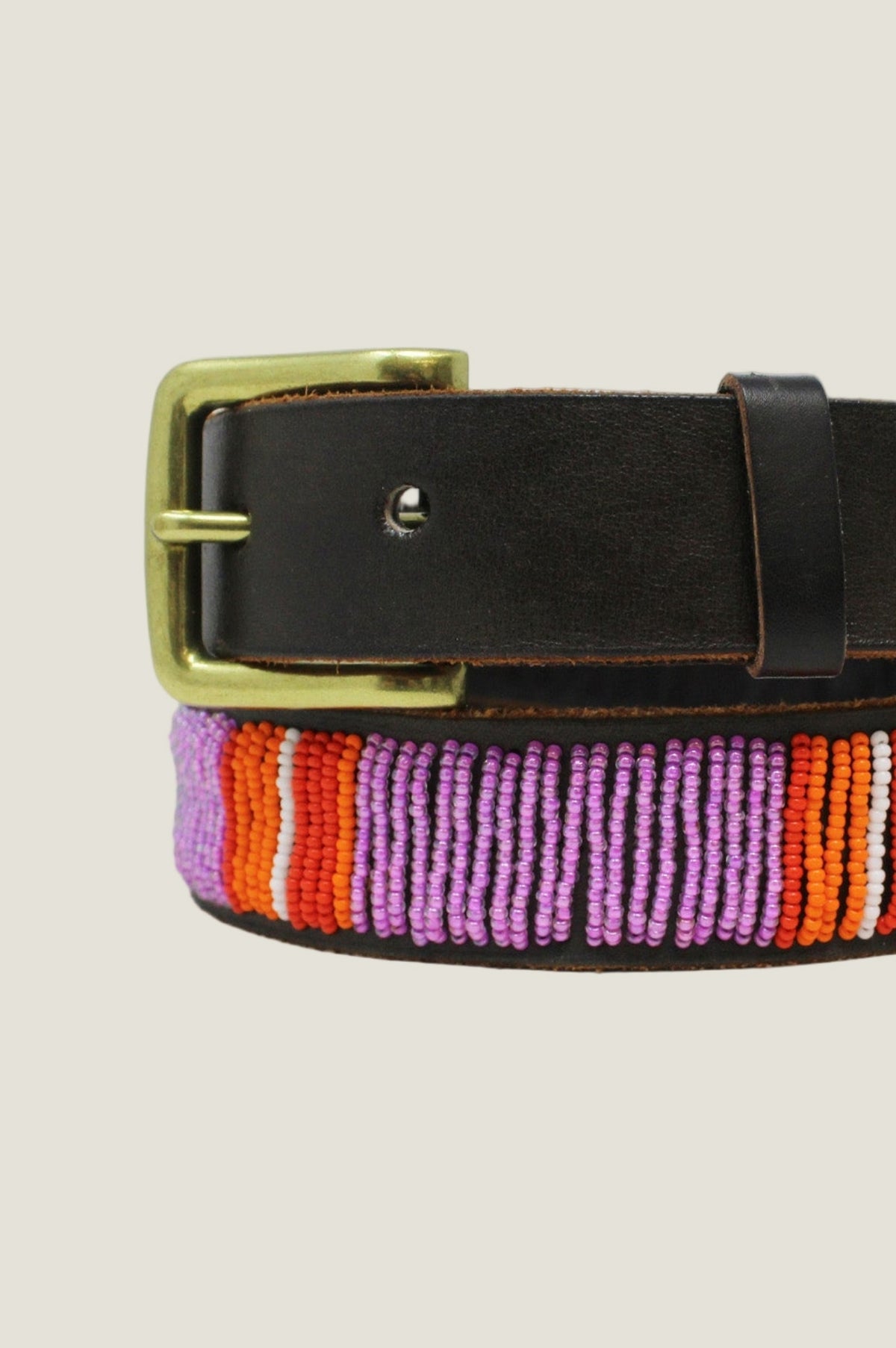 Aspega beaded leather belt Aspiga Womens Sustainable Kenyan Beaded Maasai Belt Leather  main image 3