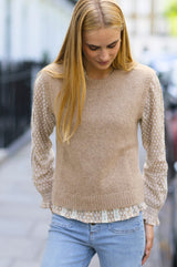 Alpaca Blend Knitted Tank | Taupe