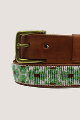 Flower Unisex Belt | White/Green - Aspiga