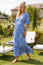 Lena EcoVero™ Dress | White/Blue