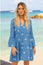 Cristina Embroidered Kaftan | Marina Blue