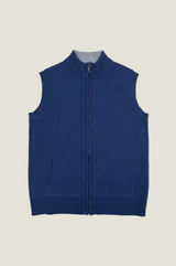 Men's Merino Wool Gilet | Navy/Grey - Aspiga