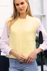Alpaca Blend Knitted Tank | Pale Yellow
