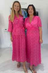 Mimi EcoVero™ Dress | Pink/Red - Aspiga