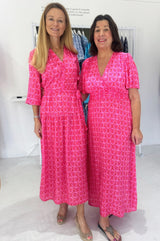 Annabel EcoVero™ Dress | Bloom Pink/Red