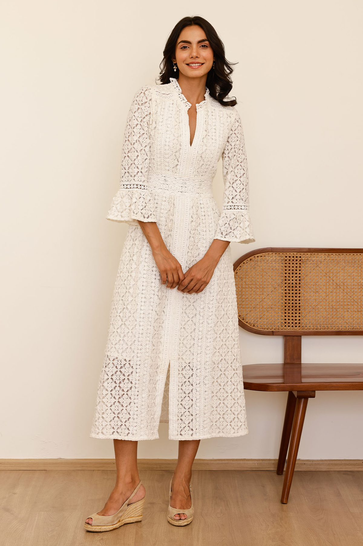 cotton and lace dress Salty Palm Lila Anglaise Mini ensuring not only comfortable wear but also breathability JOVIE DRESS