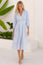 Jamila Embroidered Dress | Sky/White