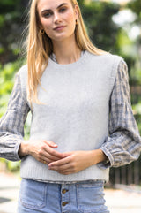 Alpaca Blend Knitted Tank | Grey