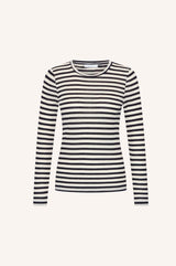 Basic Long Sleeve Stripe Top | White/Black