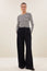 Basic Long Sleeve Stripe Top | White/Black