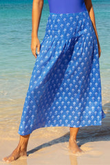 APPROVED * Dropped waist skirt | Blue/White - Aspiga