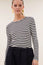 Basic Long Sleeve Stripe Top | White/Black