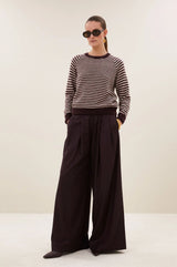 Sally Stripe Pullover | Burgundy