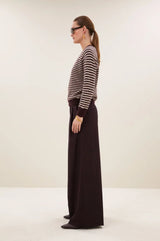Sally Stripe Pullover | Burgundy