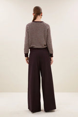 Sally Stripe Pullover | Burgundy
