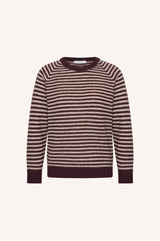 Sally Stripe Pullover | Burgundy