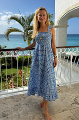 Rhianna Organic Cotton Dress | Blue/White