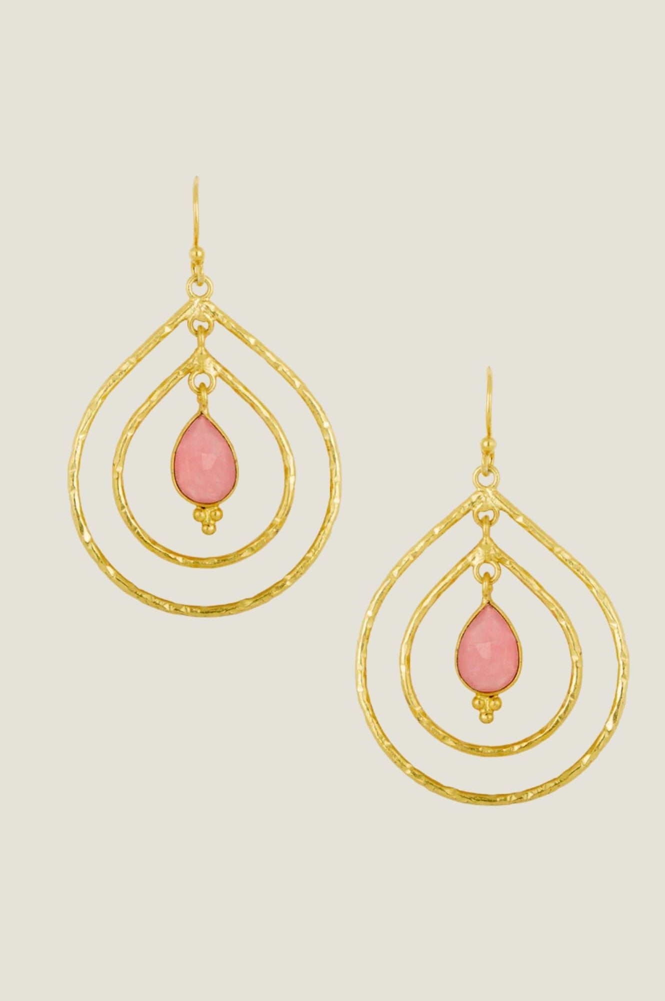 Saskia Earrings | Gold/Pink - Aspiga