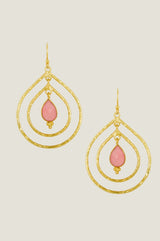 Saskia Earrings | Gold/Pink - Aspiga