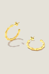 Shino Bamboo Hoop Earrings | Gold