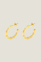 Shino Bamboo Hoop Earrings | Gold